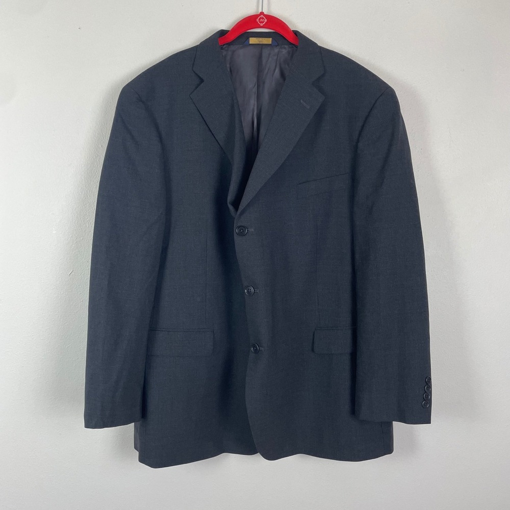 Brooks Brothers 346 Men's Charcoal Wool Blend Stretch Blazer Jacket Suit 50R